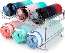 Load image into Gallery viewer, Water Bottle Organizer for Cabinet, Water Bottle Storage Organizer, 2 Packs Water Bottle Storage Rack, Water Bottle Holder for Cabinet, Stackable Water Bottle Storage Rack