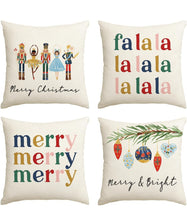 Load image into Gallery viewer, Nutcracker Merry Christmas Colorful Pillow Cover