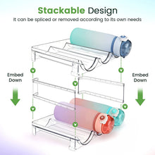 Load image into Gallery viewer, Water Bottle Organizer for Cabinet, Water Bottle Storage Organizer, 2 Packs Water Bottle Storage Rack, Water Bottle Holder for Cabinet, Stackable Water Bottle Storage Rack