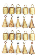 Load image into Gallery viewer, Gold Bell Ornaments- Set of 20