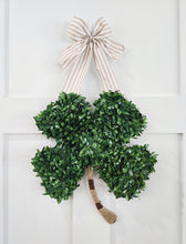 Load image into Gallery viewer, Shamrock Wreath with Ribbon Bow