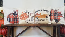 Load image into Gallery viewer, Plaid Pumpkin Fall Farmhouse Pillow Cover 18" x 18"
