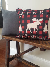 Load image into Gallery viewer, Merry Christmas Plaid Holiday Farmhouse Pillow Cover 18"x 18"