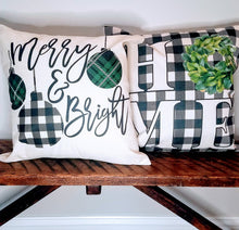 Load image into Gallery viewer, Merry and Bright Ornament Farmhouse Pillow Cover