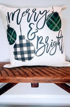 Load image into Gallery viewer, Merry and Bright Ornament Farmhouse Pillow Cover