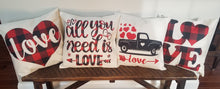 Load image into Gallery viewer, Buffalo Plaid All You Need Is Love Valentine Pillow Cover