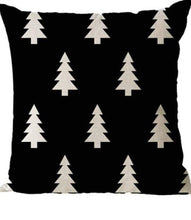 Load image into Gallery viewer, Black and White Christmas Trees Pillow Covers - Set of 2