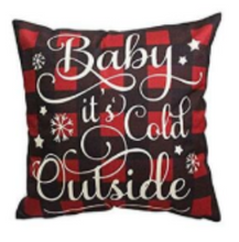 Load image into Gallery viewer, Baby It's Cold Outside Holiday Farmhouse Pillow Cover 18" x 18"