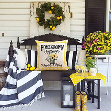 Load image into Gallery viewer, Home Grown Sunflowers Yellow Plaid Summer Farmhouse Pillow Cover