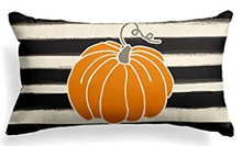 Load image into Gallery viewer, Pumpkin Striped Fall Farmhouse Lumbar Pillow Cover