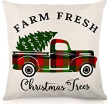 Load image into Gallery viewer, Christmas Plaid Truck Holiday Pillow Cover