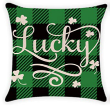 Load image into Gallery viewer, Lucky Green Buffalo Plaid St. Patrick's Day Pillow Cover - Choice of Size