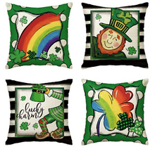 Load image into Gallery viewer, Rainbow Whimsical St. Patrick's Day Pillow Cover