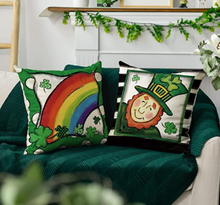 Load image into Gallery viewer, Leprechaun Whimsical St. Patrick's Day Pillow Cover