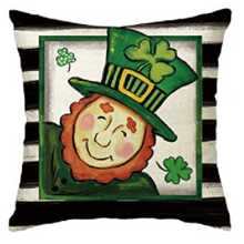 Load image into Gallery viewer, Leprechaun Whimsical St. Patrick's Day Pillow Cover