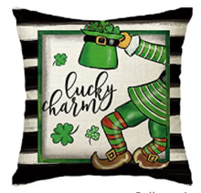 Load image into Gallery viewer, Lucky Charm Whimsical St. Patrick's Day Pillow Cover