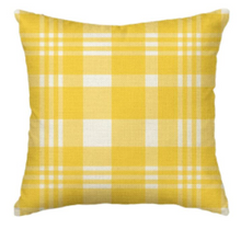 Load image into Gallery viewer, Yellow Plaid Spring Pillow Cover