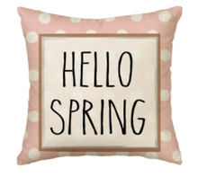 Load image into Gallery viewer, Hello Spring Pink Spring Pillow Cover