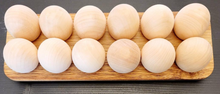 Load image into Gallery viewer, Rustic Wooden Egg Holder with 12 Natural Wooden Eggs