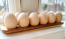 Load image into Gallery viewer, Rustic Wooden Egg Holder with 12 Natural Wooden Eggs
