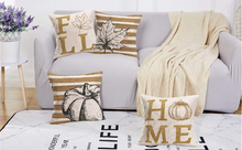 Load image into Gallery viewer, Striped Pumpkin Pillow Cover