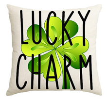 Load image into Gallery viewer, Lucky Charm Shamrock Pillow Cover