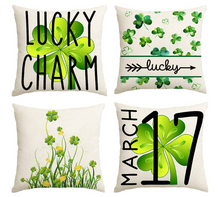 Load image into Gallery viewer, Lucky Charm Shamrock Pillow Cover