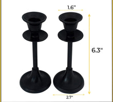 Load image into Gallery viewer, Black Candlestick Holder - Set of 2