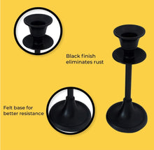 Load image into Gallery viewer, Black Candlestick Holder - Set of 2
