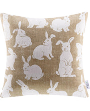 Load image into Gallery viewer, Tan and White Mini Bunnies Pillow Cover