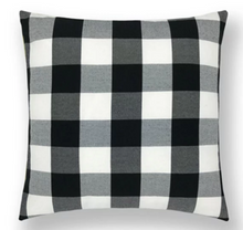 Load image into Gallery viewer, Buffalo Plaid Black & White 18"x 18" Farmhouse Pillow Cover