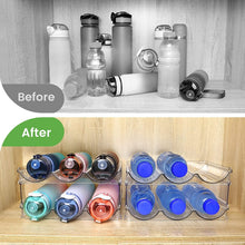 Load image into Gallery viewer, Water Bottle Organizer for Cabinet, Water Bottle Storage Organizer, 2 Packs Water Bottle Storage Rack, Water Bottle Holder for Cabinet, Stackable Water Bottle Storage Rack
