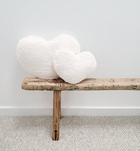 Ivory Heart Pillows -- Set of 2