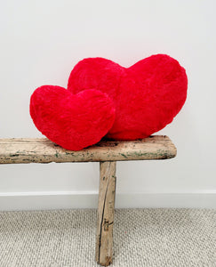 Red Heart Pillows -- Set of 2