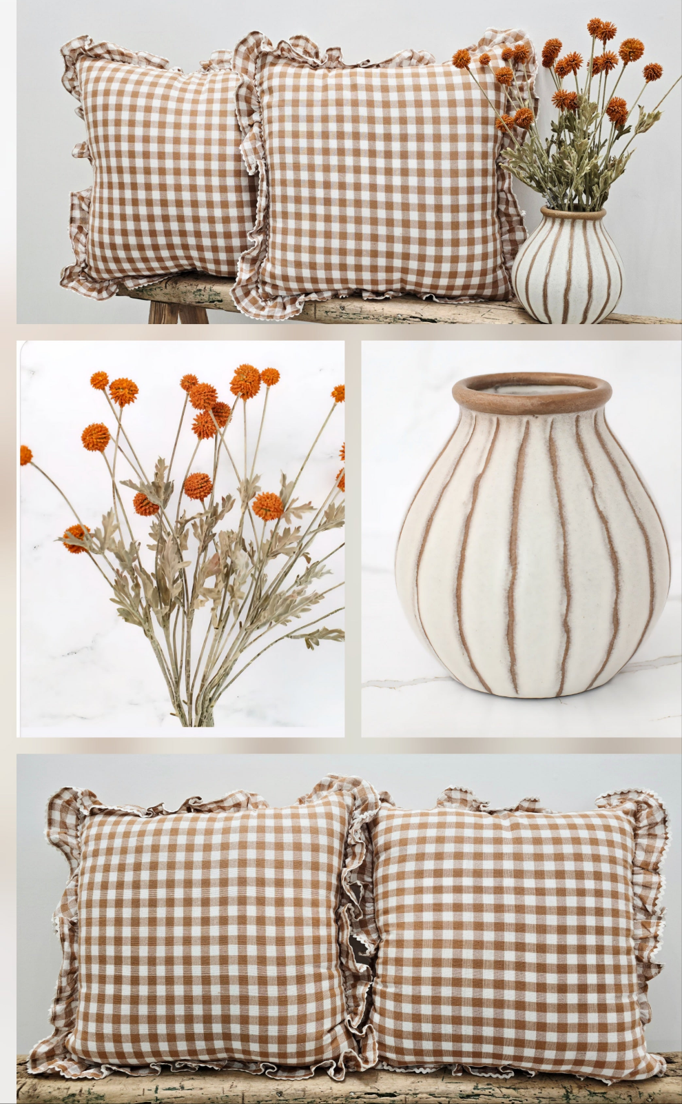 Soft Warm Neutrals Fall Decor 4 Piece Bundle