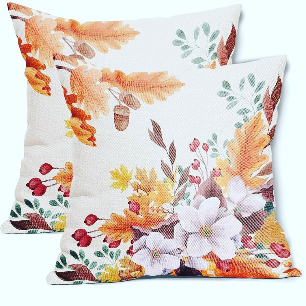 Fall Woodland Set of 2 Pillow Covers
