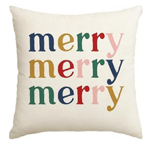 Load image into Gallery viewer, Merry Merry Merry Colorful Pillow Cover
