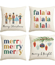 Load image into Gallery viewer, Nutcracker Merry Christmas Colorful Pillow Cover
