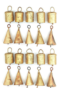 Gold Bell Ornaments- Set of 20