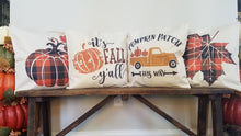Load image into Gallery viewer, Pumpkin It&#39;s Fall Y&#39;all Farmhouse Pillow Cover 18&quot;x 18&quot;
