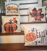 Load image into Gallery viewer, Pumpkin Patch Fall Farmhouse Pillow Cover 18&quot;x 18&quot;

