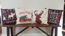 Load image into Gallery viewer, Merry Christmas Plaid Holiday Farmhouse Pillow Cover 18&quot;x 18&quot;
