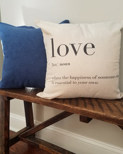 Love Definition Farmhouse Pillow Cover