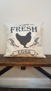 Farm Fresh Eggs Farmhouse Pillow Cover