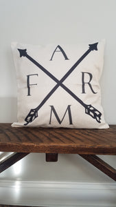Farm With Arrows Farmhouse Pillow Cover