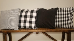 Buffalo Plaid Black & White 18"x 18" Farmhouse Pillow Cover