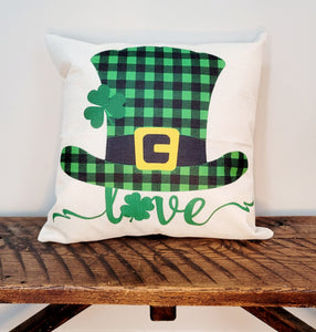 Love Leprechaun Hat St. Patrick's Day Pillow Cover