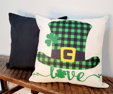 Load image into Gallery viewer, Love Leprechaun Hat St. Patrick&#39;s Day Pillow Cover
