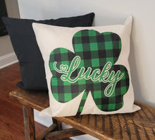 Load image into Gallery viewer, Lucky Clover St. Patrick&#39;s Day Pillow Cover
