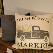 Load image into Gallery viewer, Fresh Flower Market Truck Spring Pillow Cover
